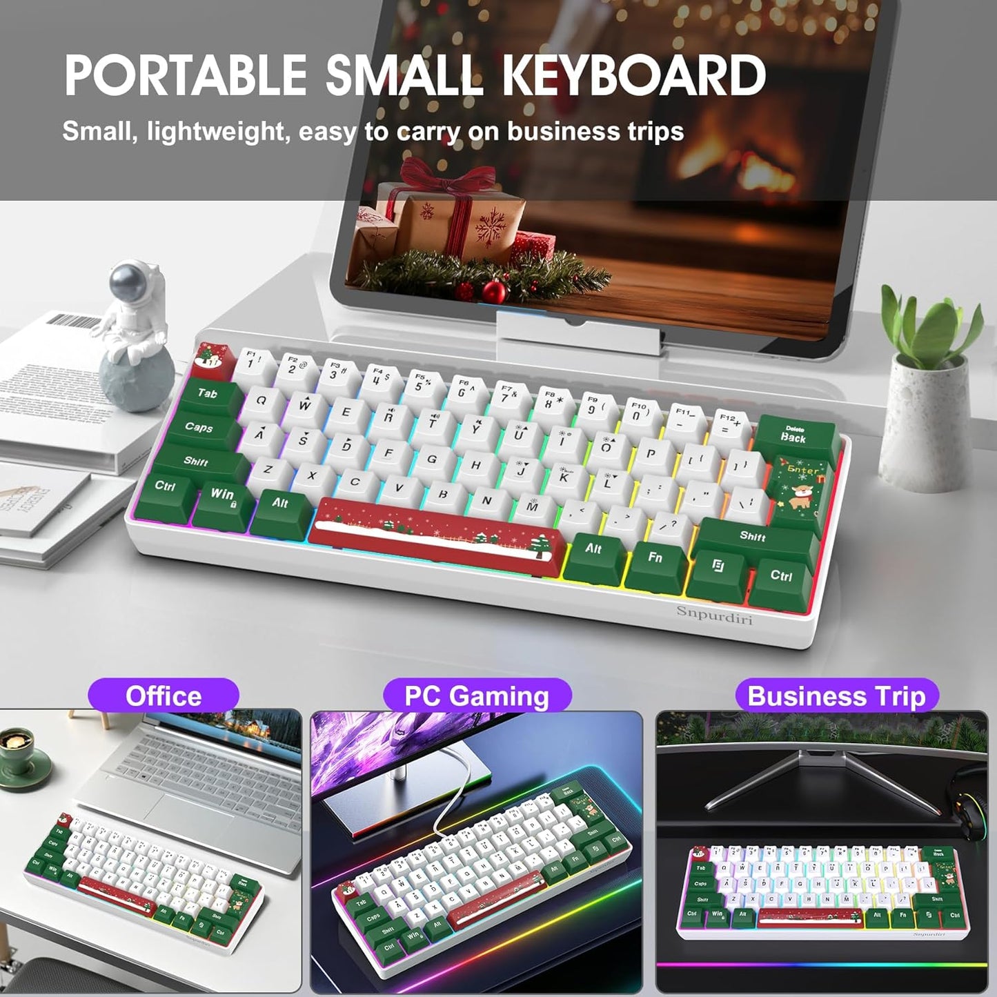 Compact Gaming Keyboard I 60% 61‑Key RGB Wired encalife