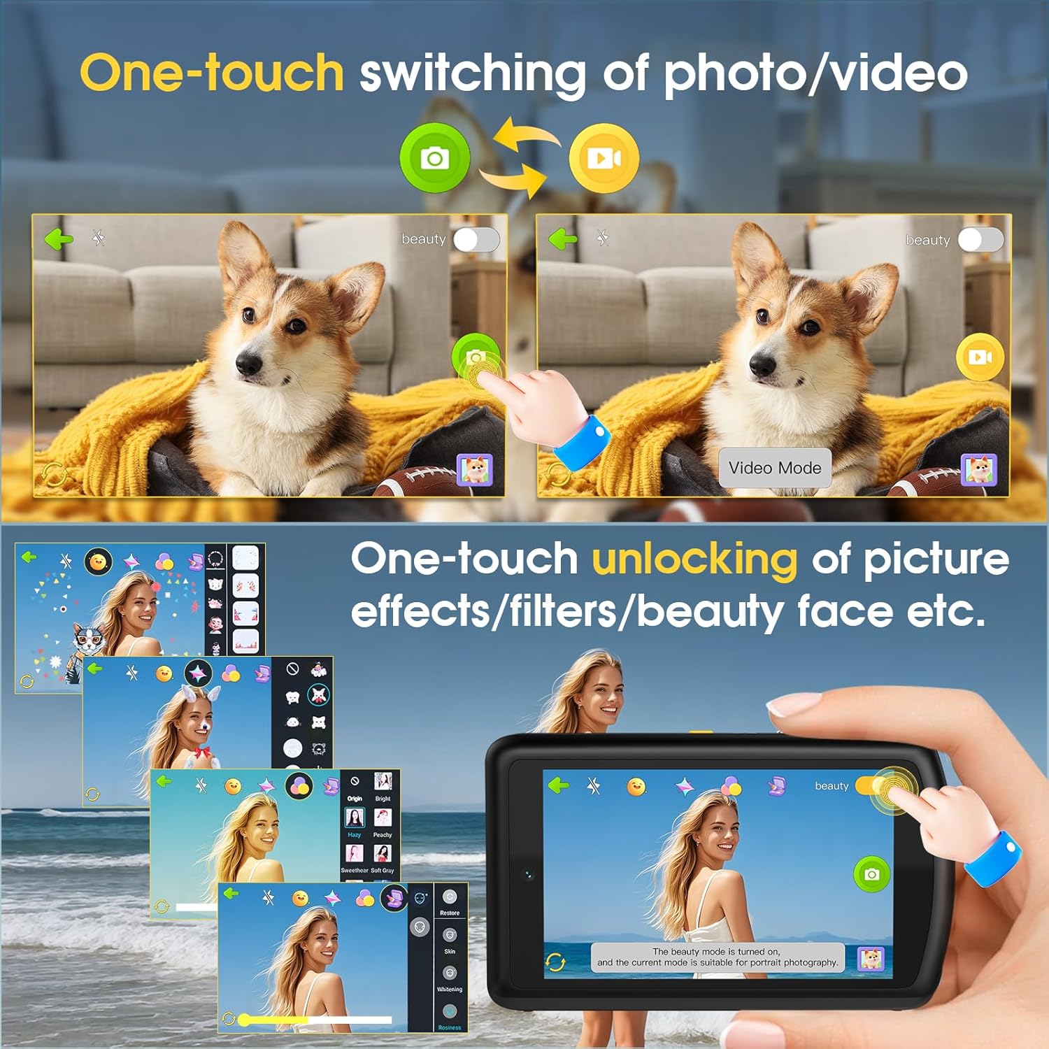 AI Digital Camera with Autofocus – Smart Dual Lens Camera for Beginners encalife