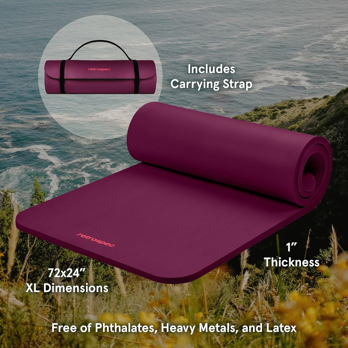 Thick Yoga Mat I Non-Slip Exercise I Pilates Mat encalife