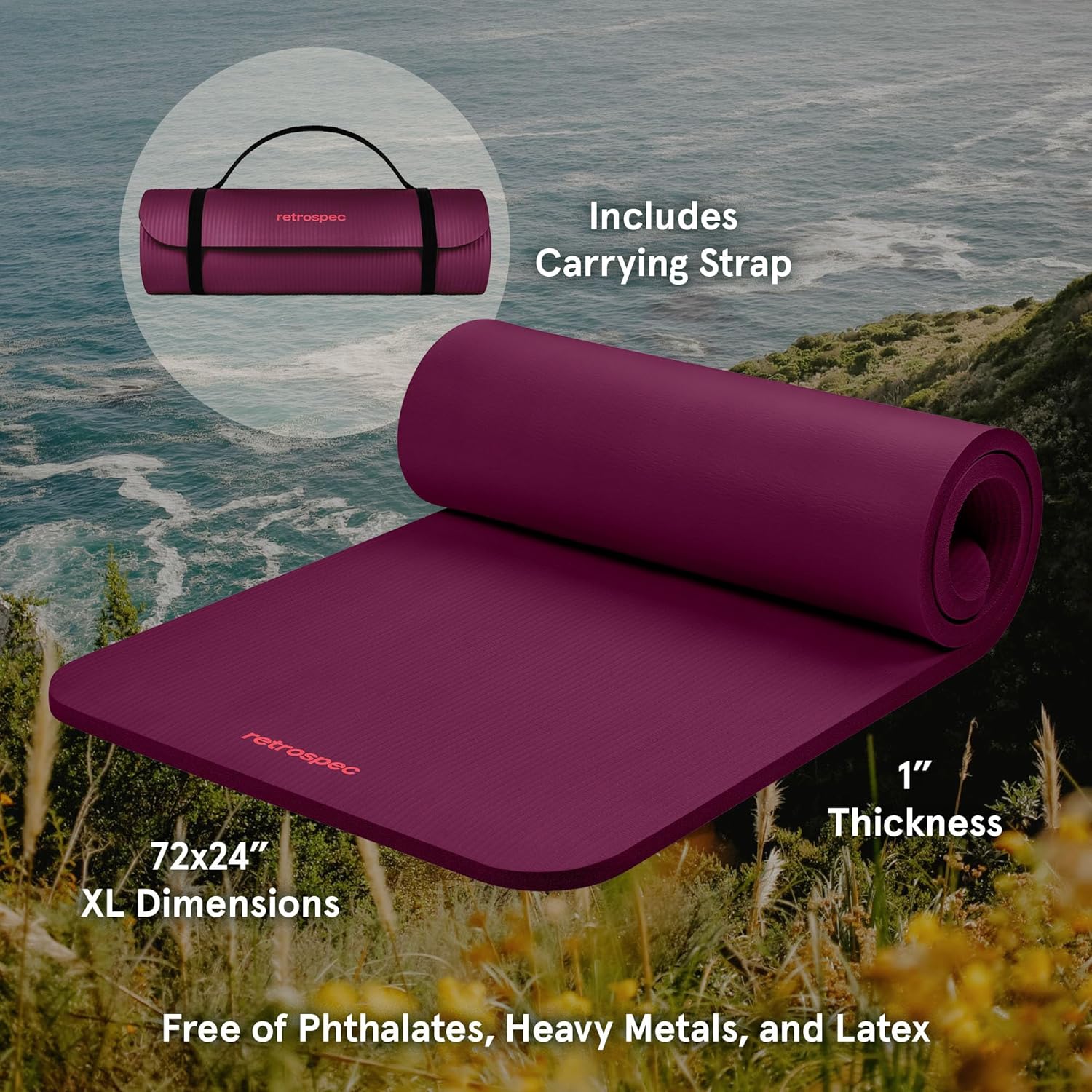 Thick Yoga Mat I Non-Slip Exercise I Pilates Mat encalife