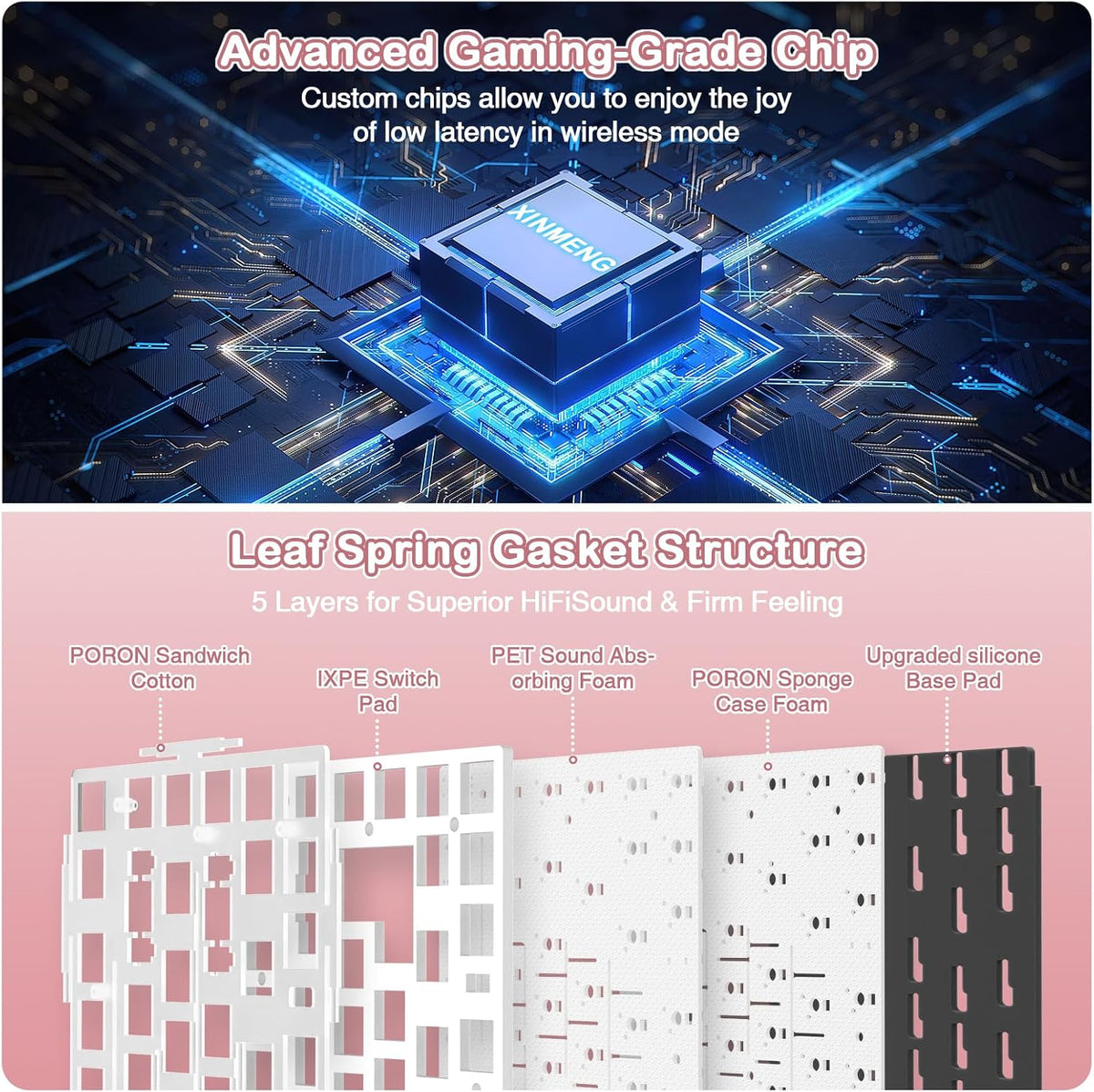 Gaming Mechanical Keyboard Wireless RGB Hot Swappable encalife