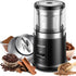 Silent electric coffee grinder with removable stainless steel bowl for grinding coffee beans, herbs, spices, seeds, and nuts.