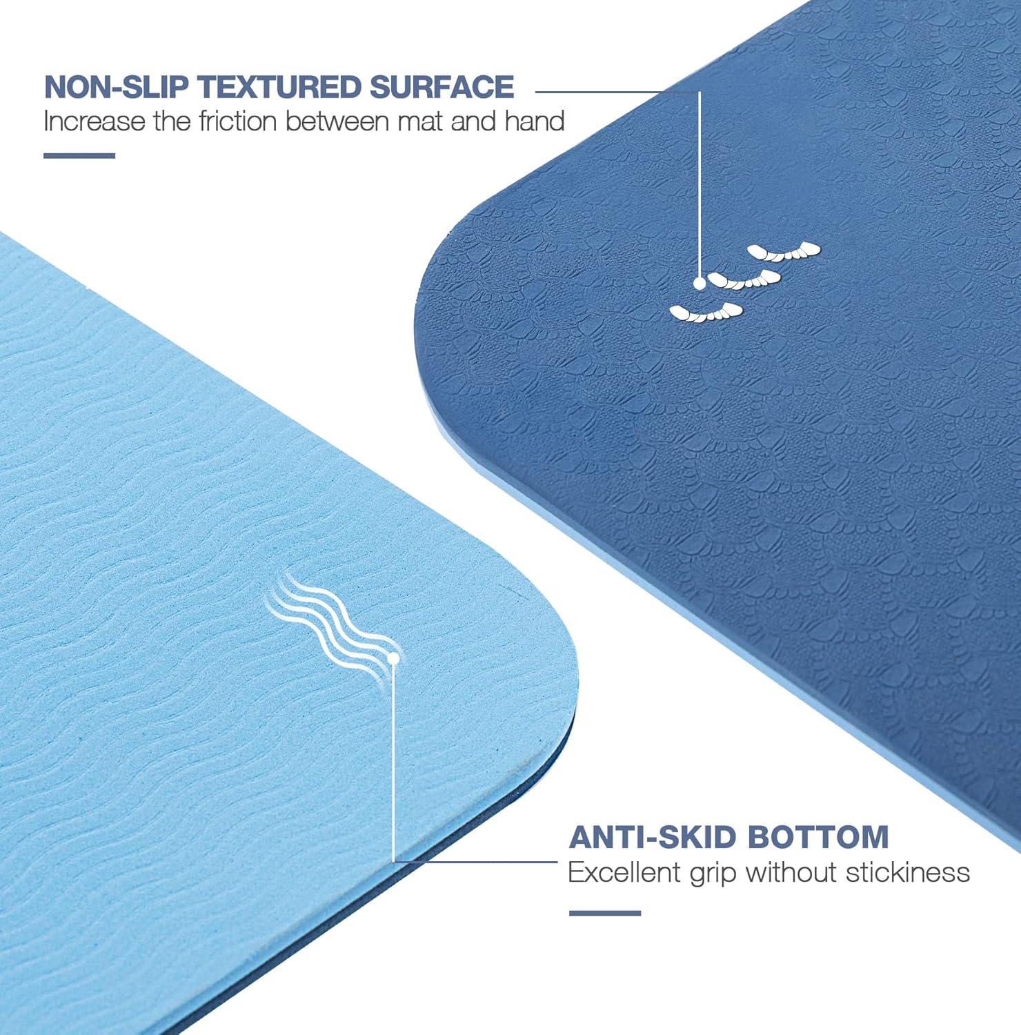 Eco Non Slip TPE Yoga Mat With Carry Bag encalife