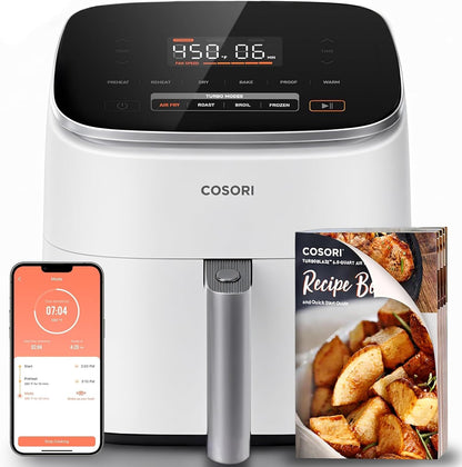 6-Quart 9-in-1 Ceramic Coated High-Speed Air Fryer encalife