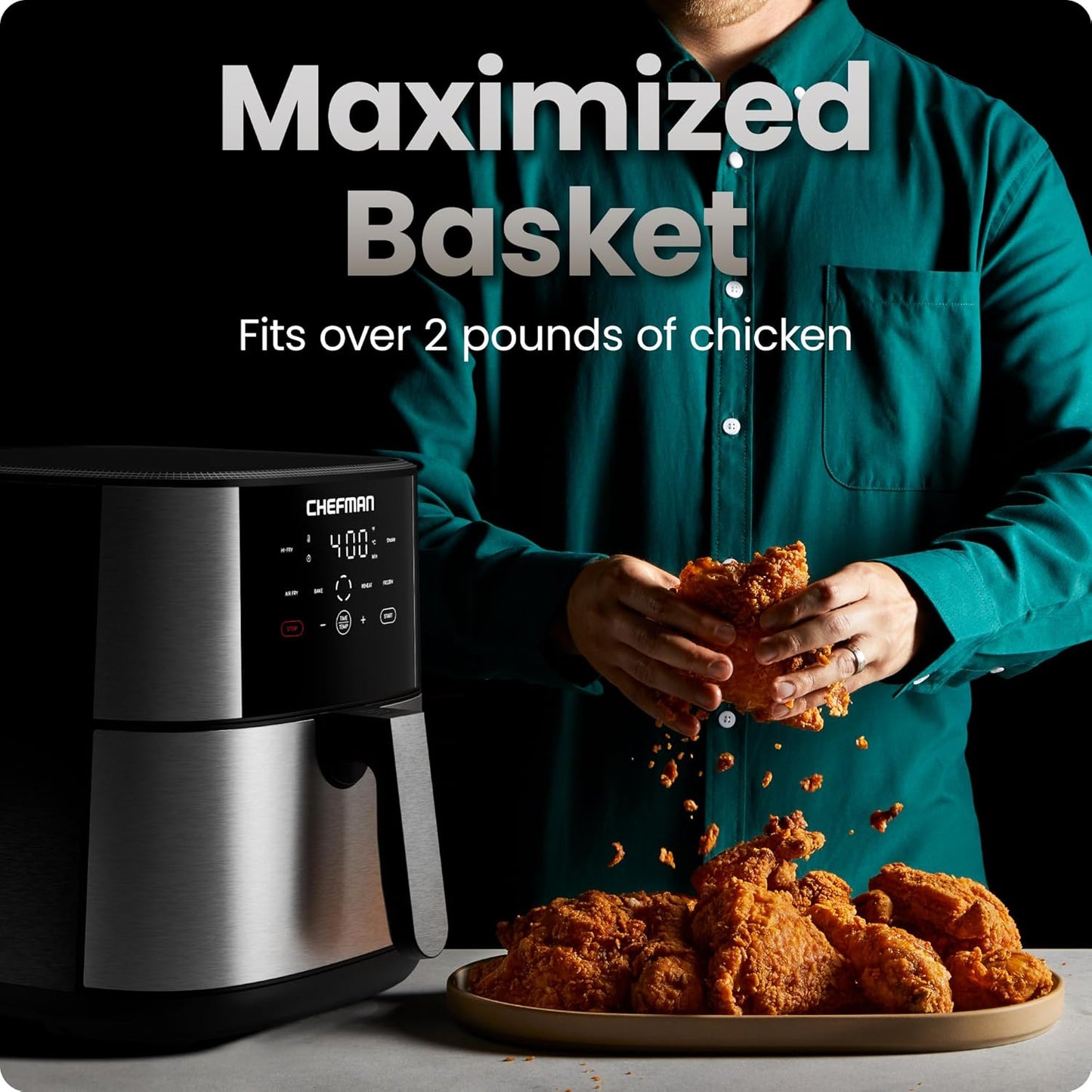 Air Fryer I 8 Qt Digital I Stainless Steel encalife