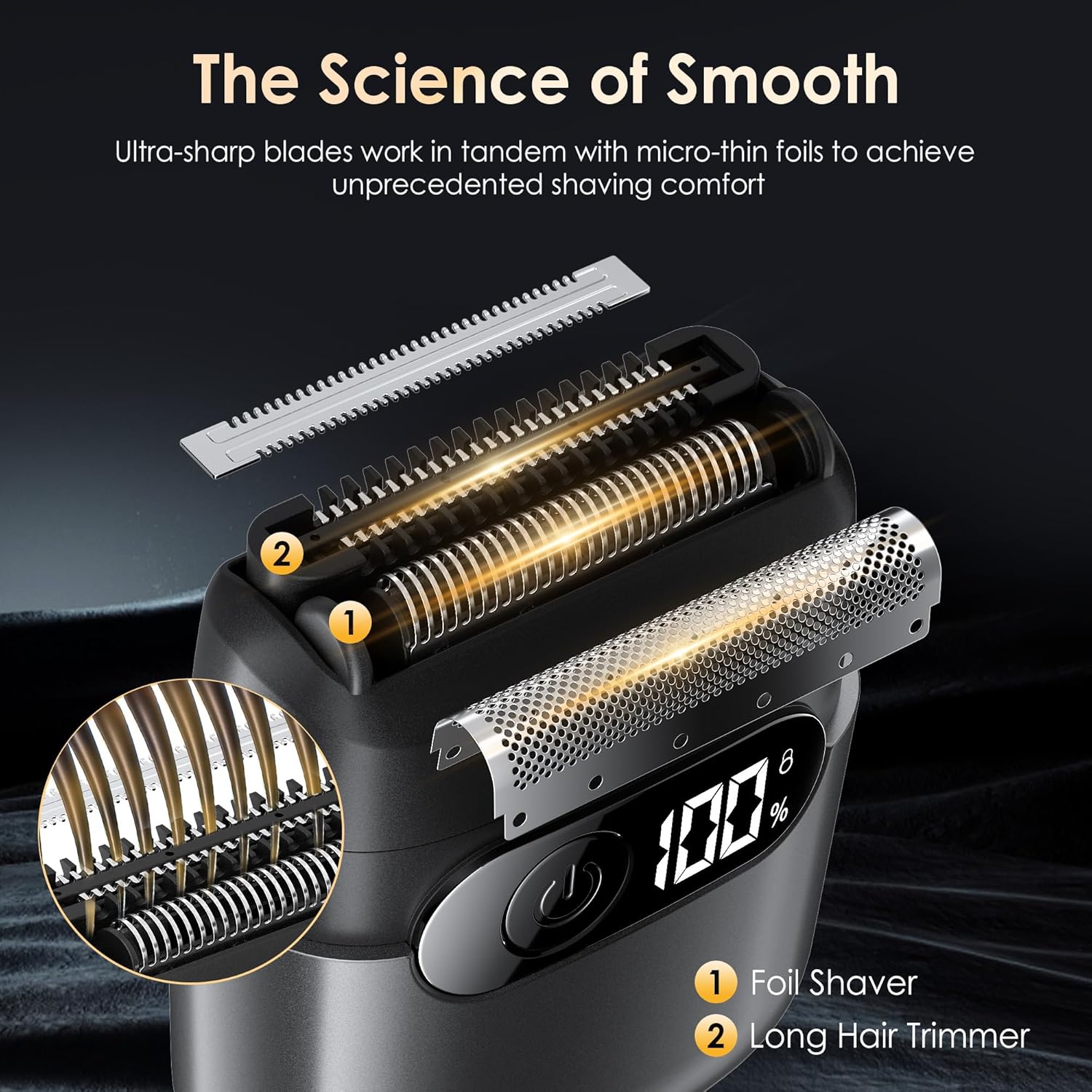 Electric Razor Men Portable Foil Shaver with LED Display encalife