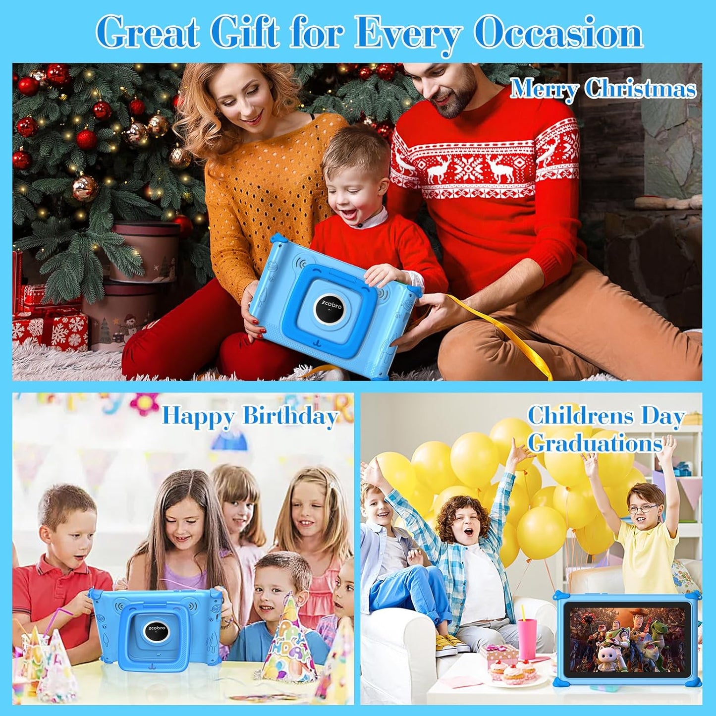 Android 7 Inch Tablet for Kid with Case encalife