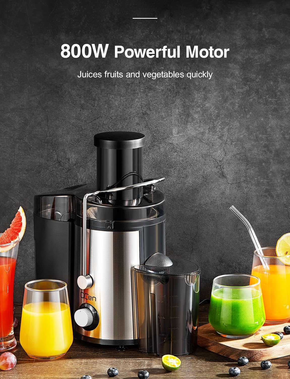 Electric Juicer Machine 800W | Centrifugal Fruit & Vegetable Juicer encalife