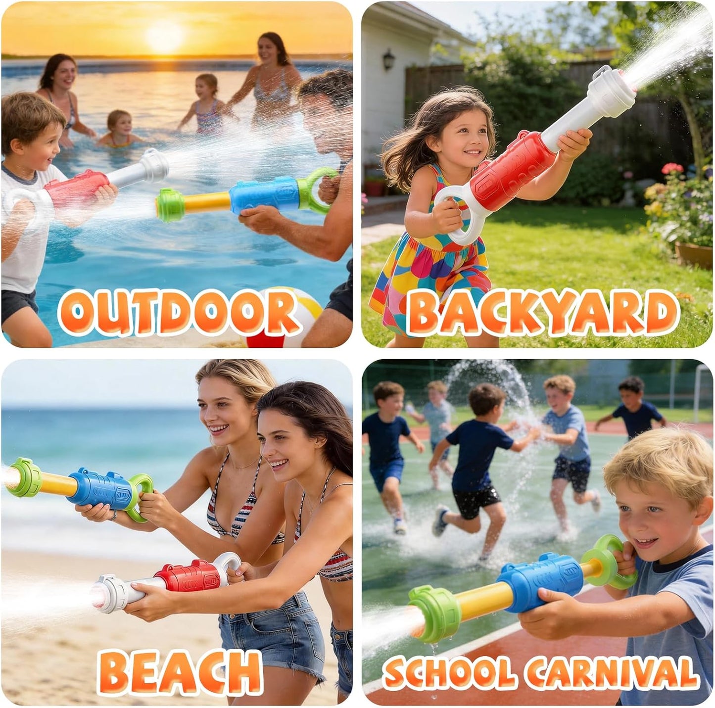 2 Pack Water Gun I 40ft Long-Range Blasters encalife
