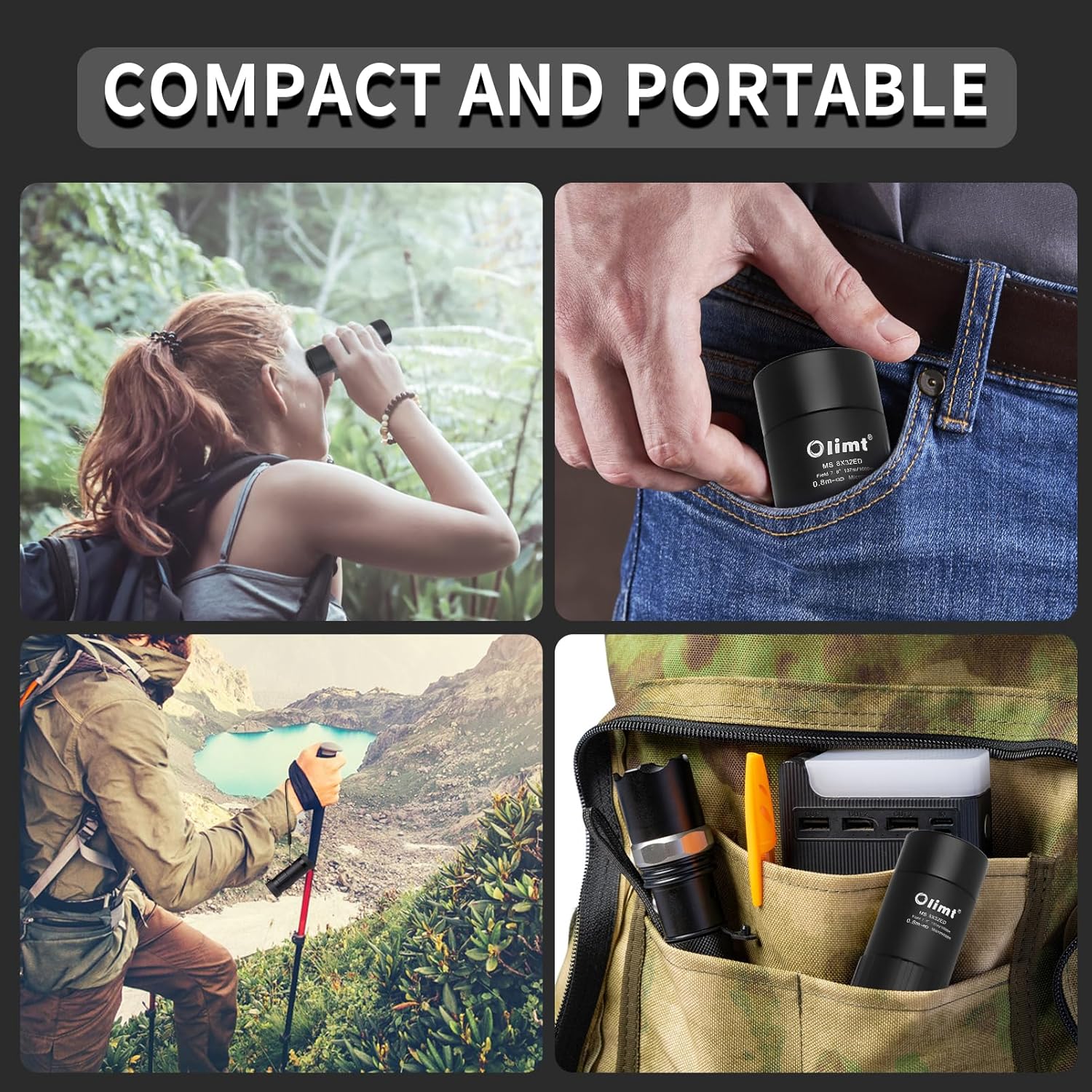 8x32 Pocket Monocular Telescope HD encalife
