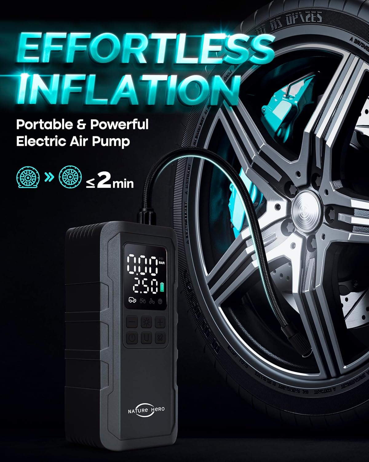 Cordless Tire Inflator For Fast Roadside Emergencies encalife