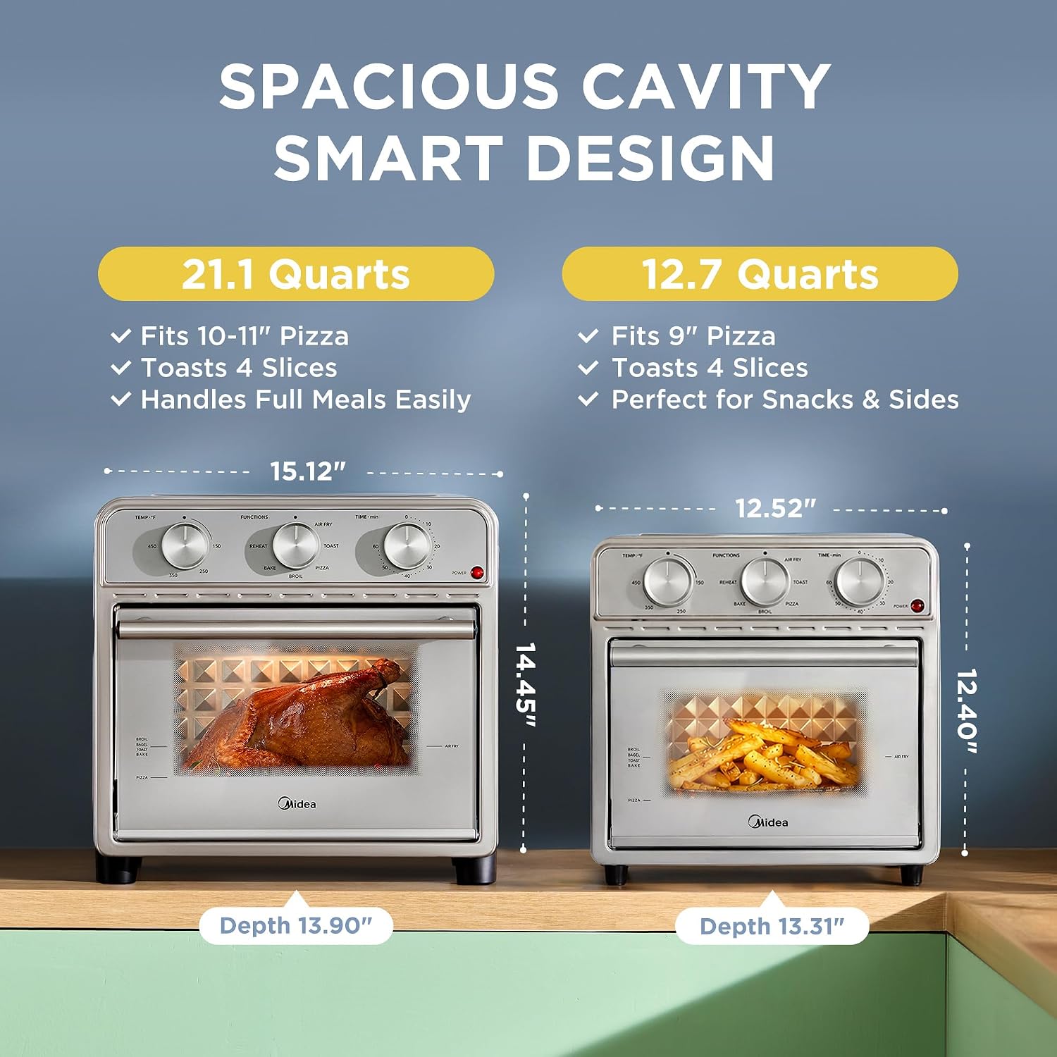 12.7-Quart 6-in-1 Stainless Steel Air Fryer Oven encalife
