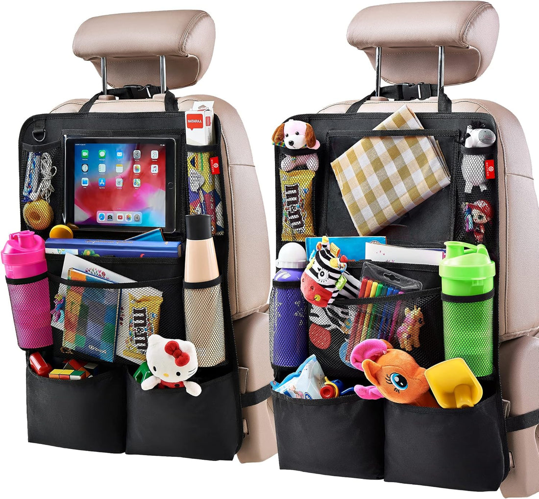 Waterproof car backseat organizer with tablet holder