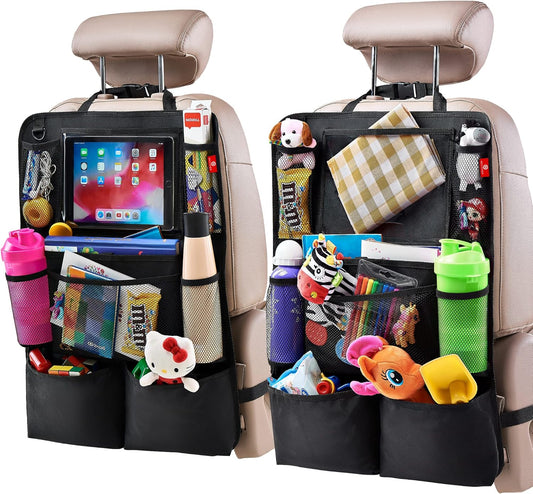 Waterproof car backseat organizer with tablet holder