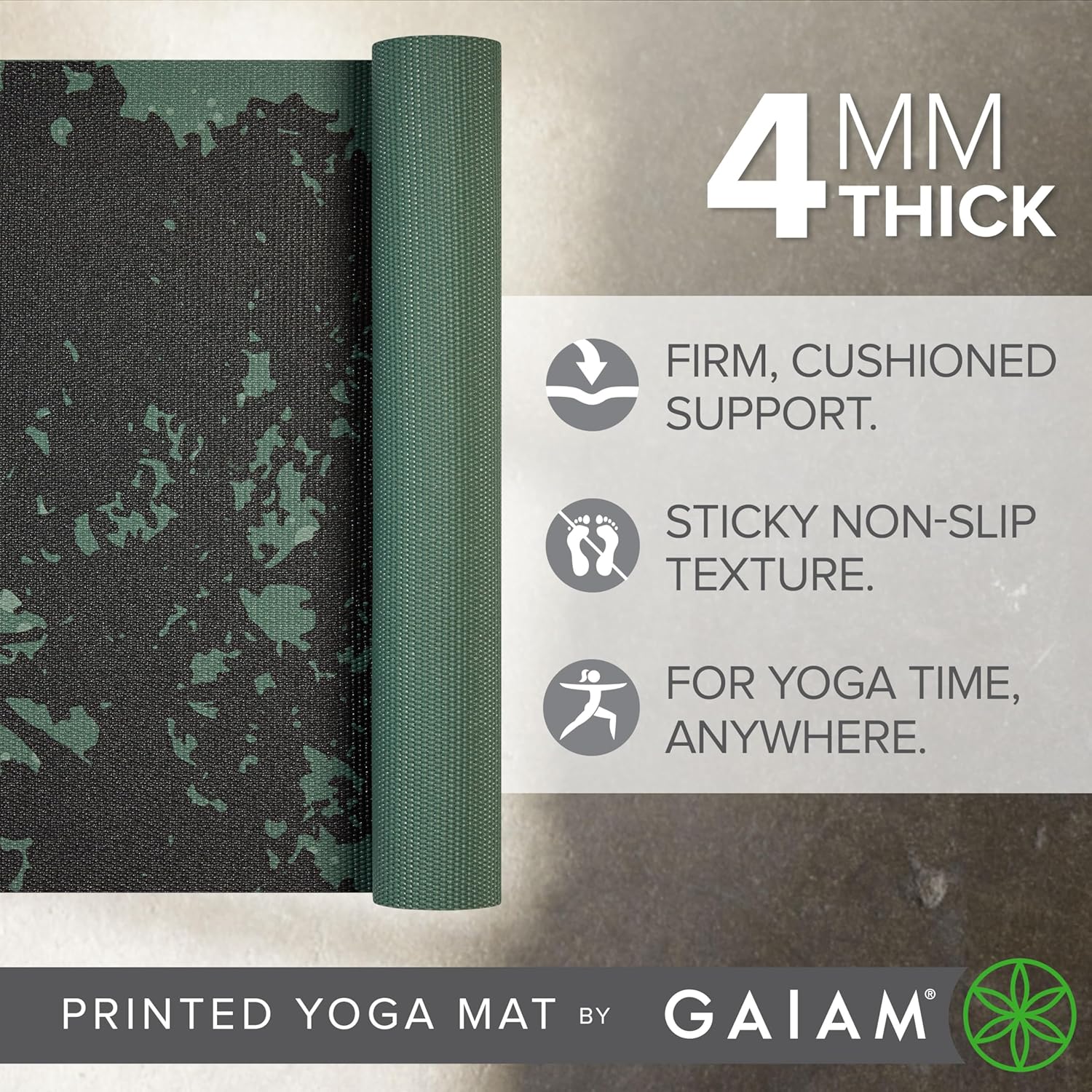 Printed Non-Slip Yoga Mat For Daily Practice encalife