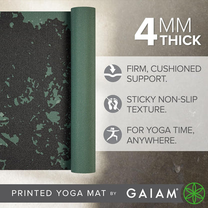 Printed Non-Slip Yoga Mat For Daily Practice encalife