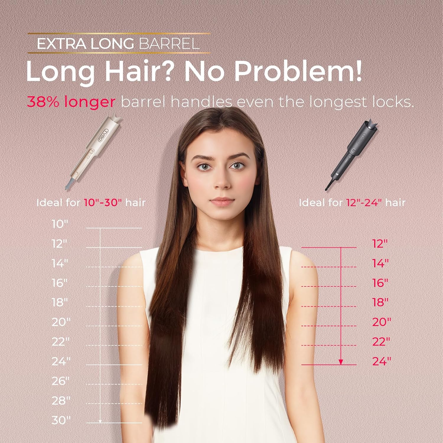 Automatic Curling Iron | TYMO Rapid Heating Rotating Hair Curler encalife