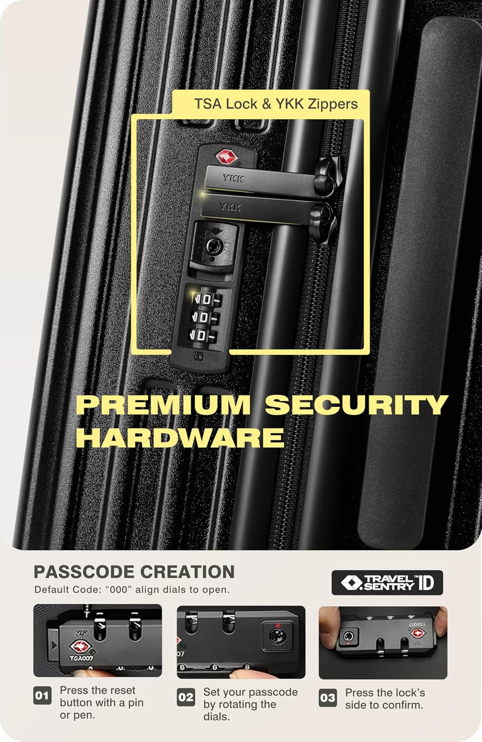 60L Vacuum Compression Carry-On Suitcase USB TSA encalife