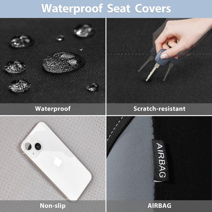 Waterproof Neoprene Front Car Seat Covers with Headrest encalife