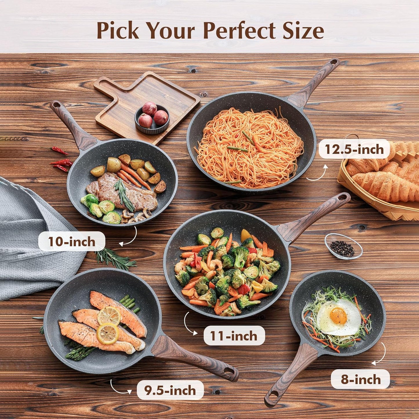 Nonstick Frying Pan I Swiss Granite Coating encalife