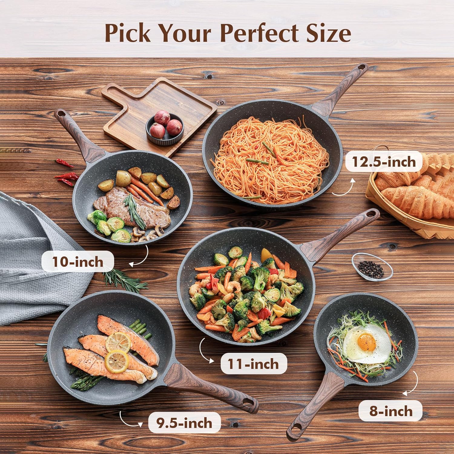 Nonstick Frying Pan I Swiss Granite Coating encalife