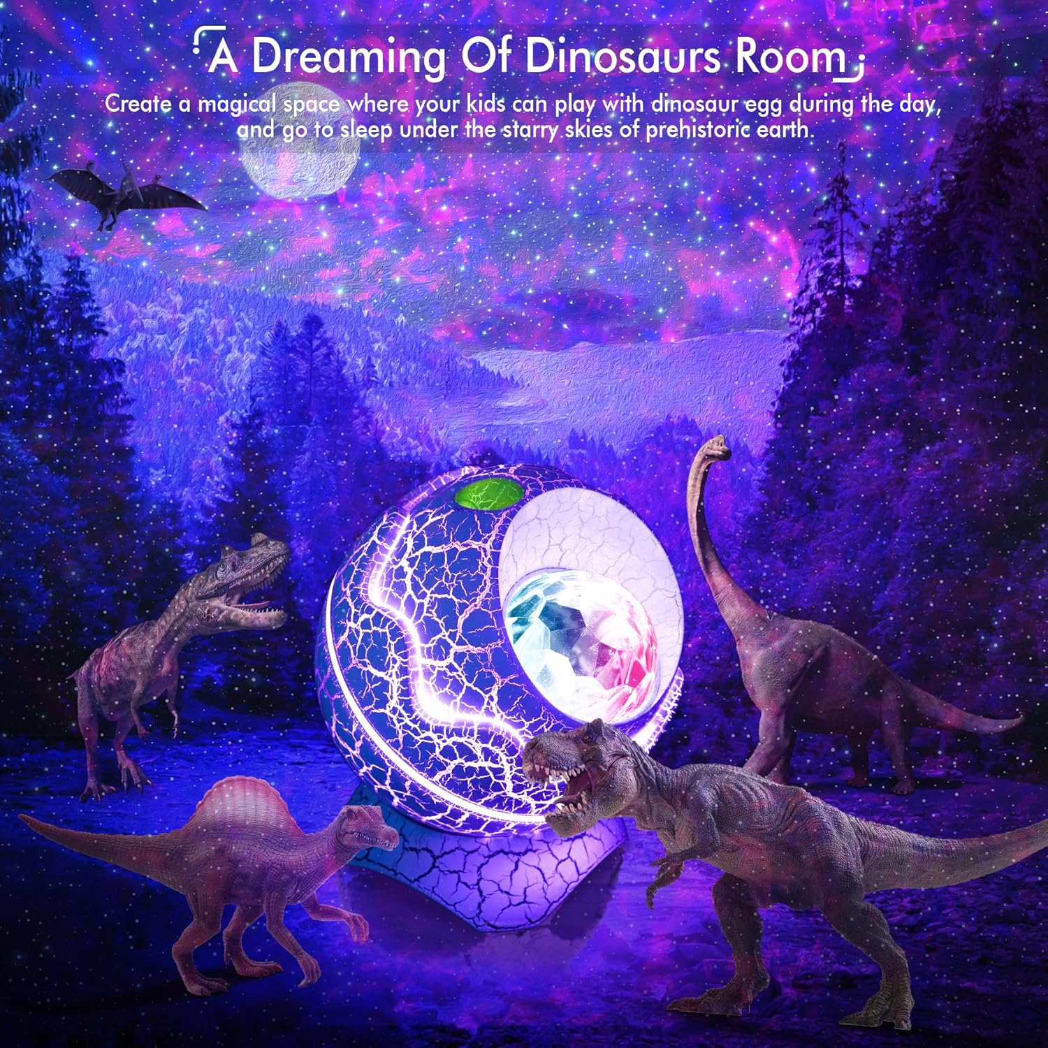 Rossetta Galaxy Star Projector Night Light encalife