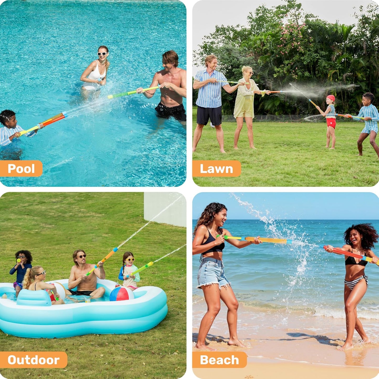 JOYIN 18 Pack Water Guns I 16.5” Squirt Blasters encalife