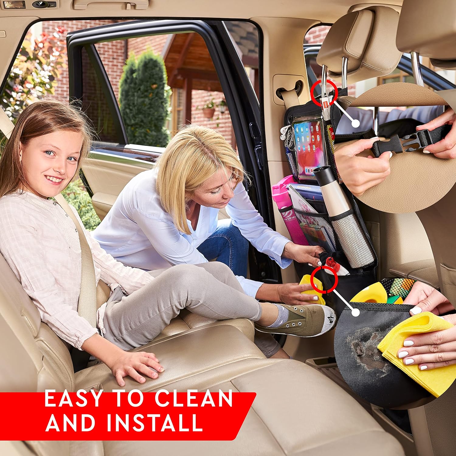 Waterproof Car Backseat Organizer with Tablet Holder encalife