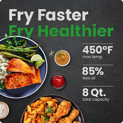 Air Fryer I 8 Qt Digital I Stainless Steel encalife