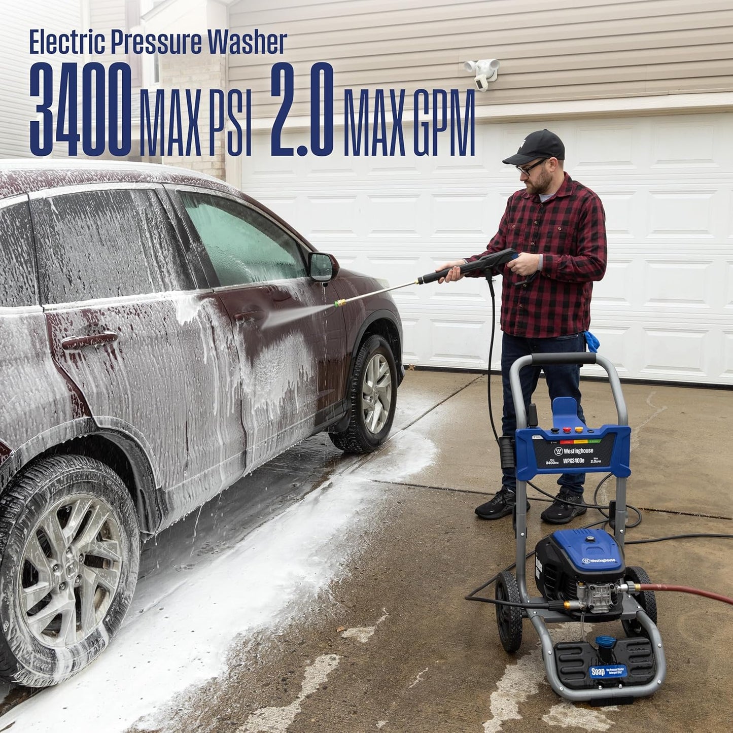 Pressure Washer | 3400 PSI Brushless Electric Cleaner encalife