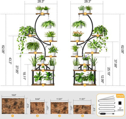 Grow lights for indoor plant | 2-Pack Plant Stand encalife