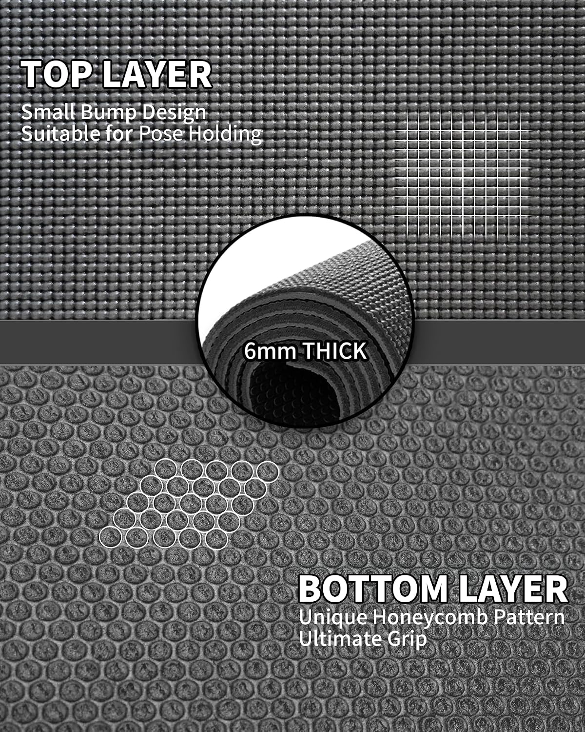 Extra Long Wide Yoga Mat 6mm encalife