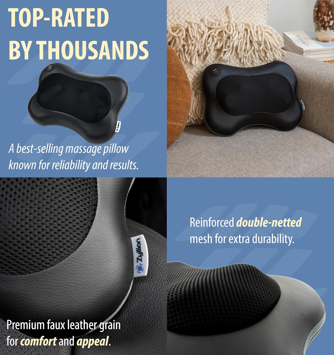 Neck & Back Massager I 3D Shiatsu with Heat encalife