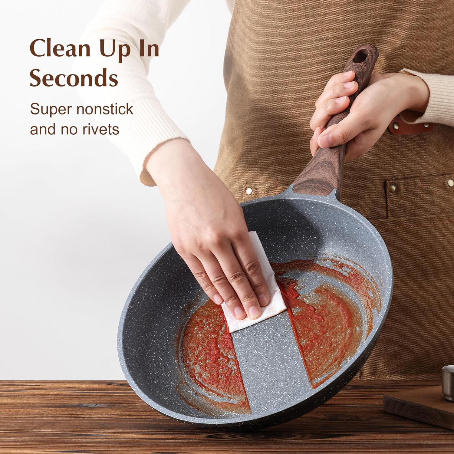Nonstick Frying Pan I Swiss Granite Coating encalife