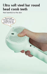 Pet Steam Grooming Brush – Soft Round-Tip Dog & Cat Comb with Spray, Massage & Hair Removal encalife