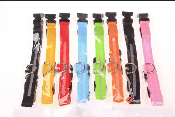Nylon LED Night‑Safety Dog Leash Collar encalife