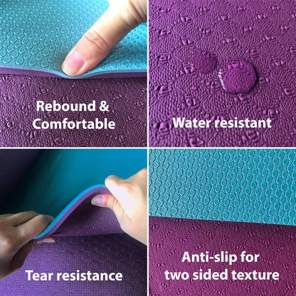 Extra Thick 10mm Non-Slip Yoga Mat with Strap encalife