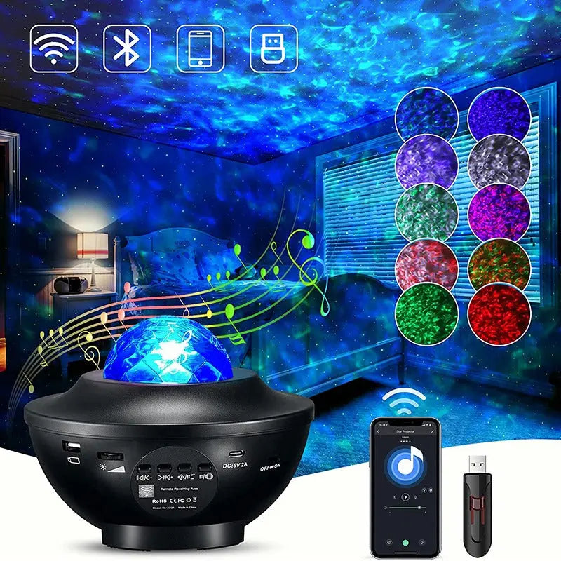 Ambience Galaxy Star Projector with Speaker encalife