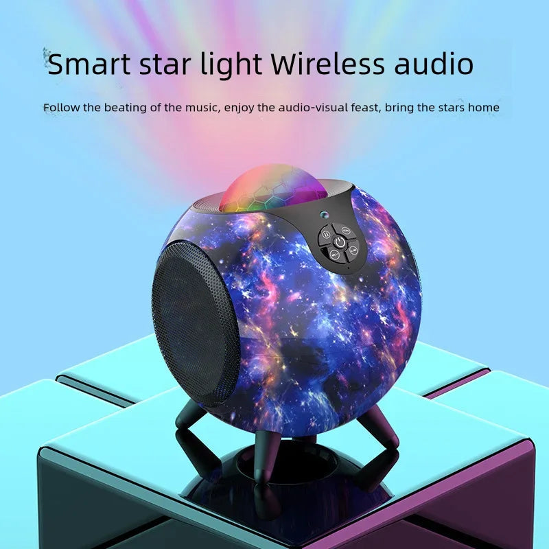 Wireless Galaxy Projector with Dual Bluetooth Speakers encalife