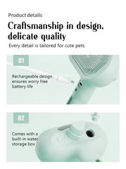 Pet Steam Grooming Brush – Soft Round-Tip Dog & Cat Comb with Spray, Massage & Hair Removal encalife