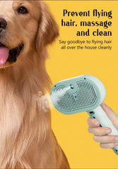 Pet Steam Grooming Brush – Soft Round-Tip Dog & Cat Comb with Spray, Massage & Hair Removal encalife