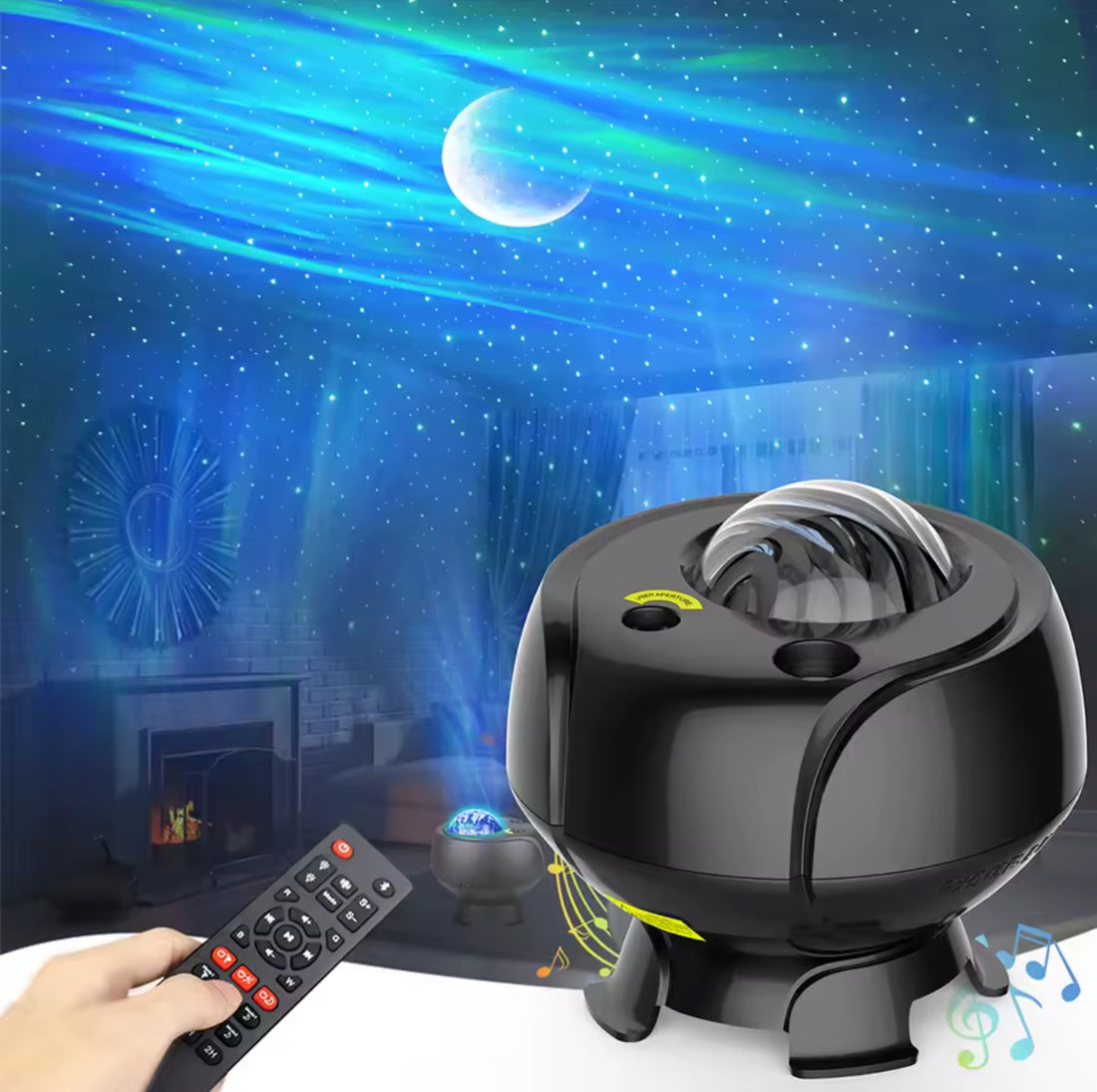 Northern Lights Projector 15 Combinations Galaxy Projector 60 Light Effects Star Remote Night Light with Bluetooth Speaker Timer