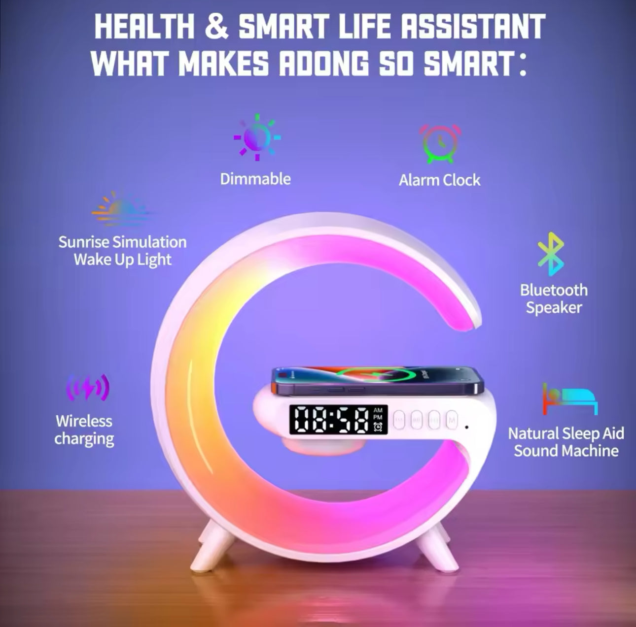 Multifunction Bluetooth Speaker TF RGB Night Light 15W Wireless Charger Stand for iPhone Samsung Xiaomi Fast Charging Station encalife