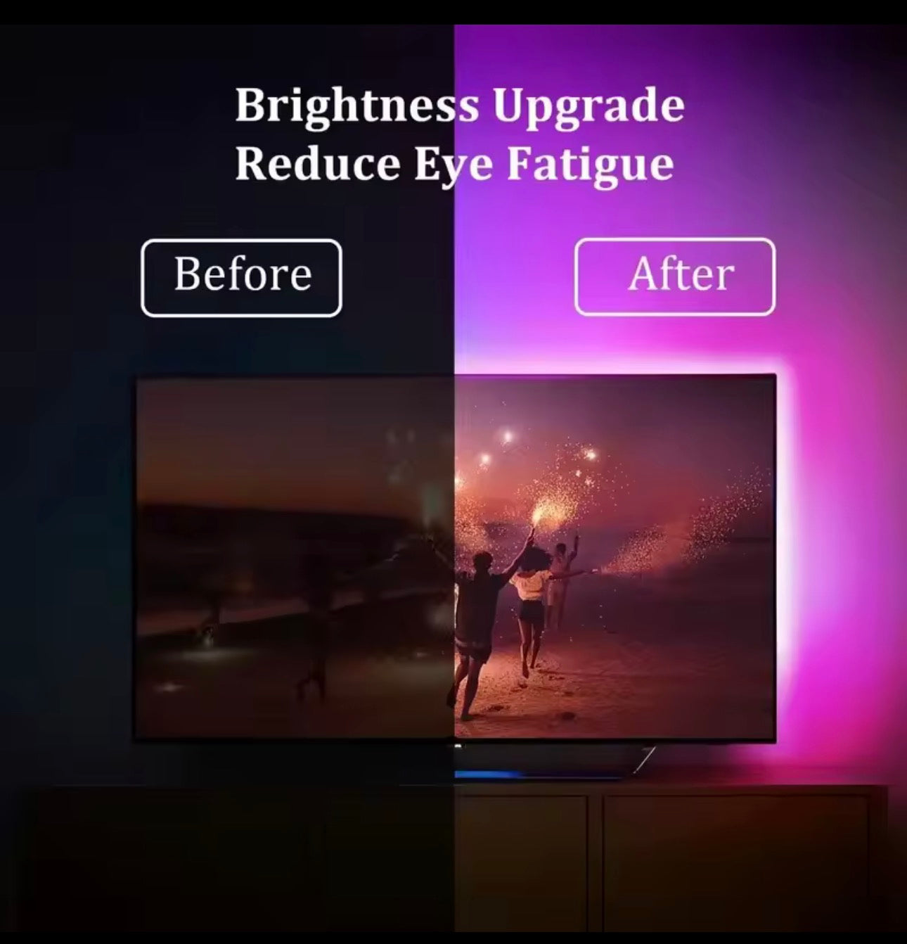 RGBIC LED TV Backlight Strip with Camera App Control Music Sync Smart Lights for Gaming Room 55-75inch Ambient Lighting encalife