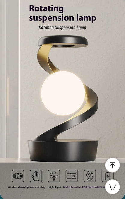 Rotating Moon Desk Lamp With Phone Wireless Charging Sensor Control Table Lamps Decorative Desktop Lamp Small Night Lamp Home De