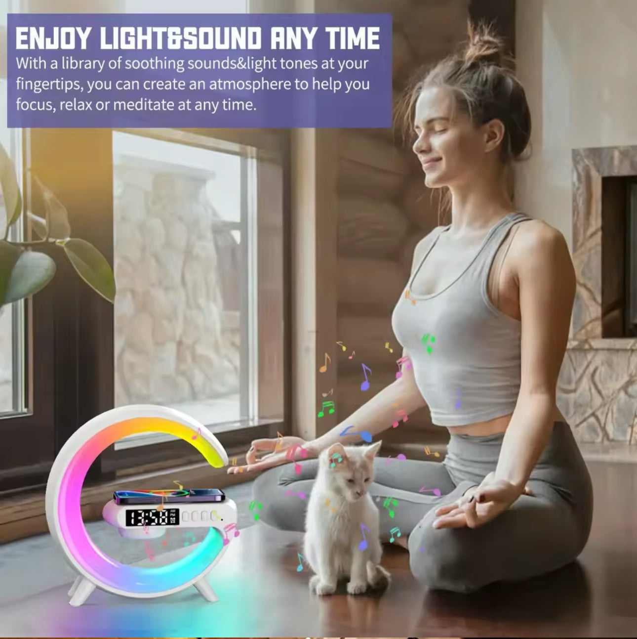 Multifunction Bluetooth Speaker TF RGB Night Light 15W Wireless Charger Stand for iPhone Samsung Xiaomi Fast Charging Station encalife