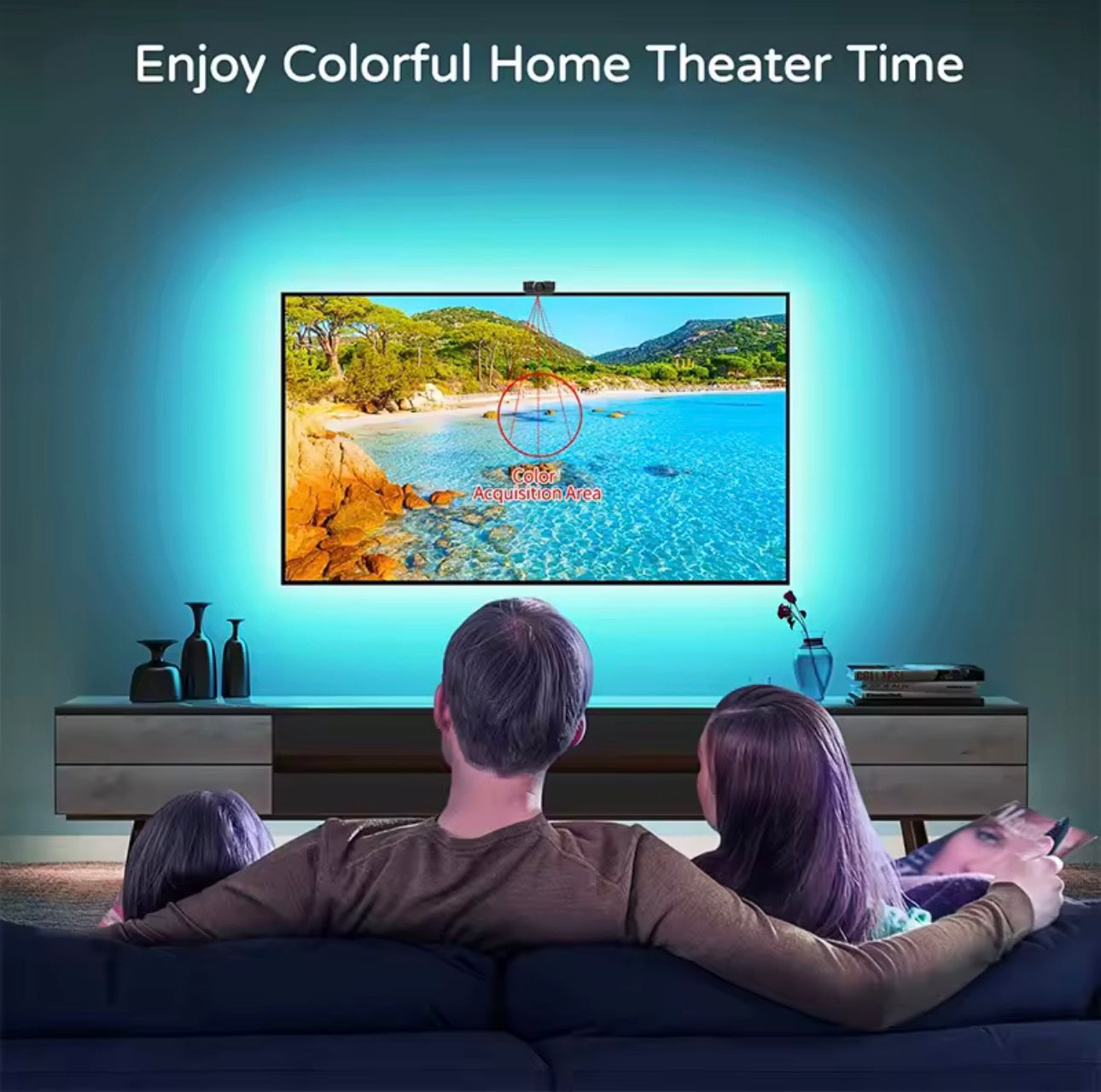 RGBIC LED TV Backlight Strip with Camera App Control Music Sync Smart Lights for Gaming Room 55-75inch Ambient Lighting encalife