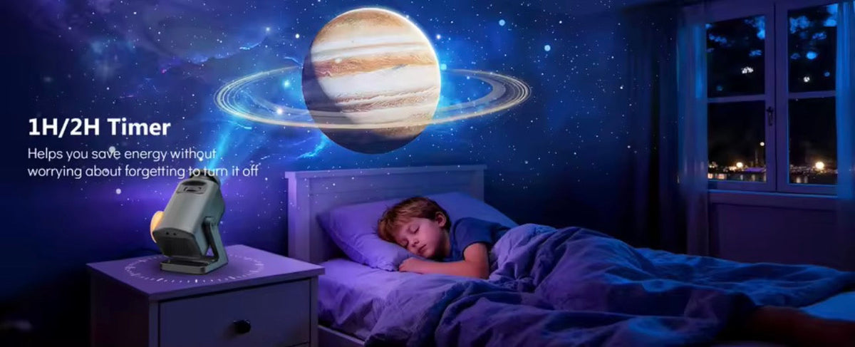 AURORA LIGHTING 3D Projector Mini HD 3D Galaxy Projector Night Light for Kids Adults Bedroom Room Decor Birthday Christmas Gifts encalife