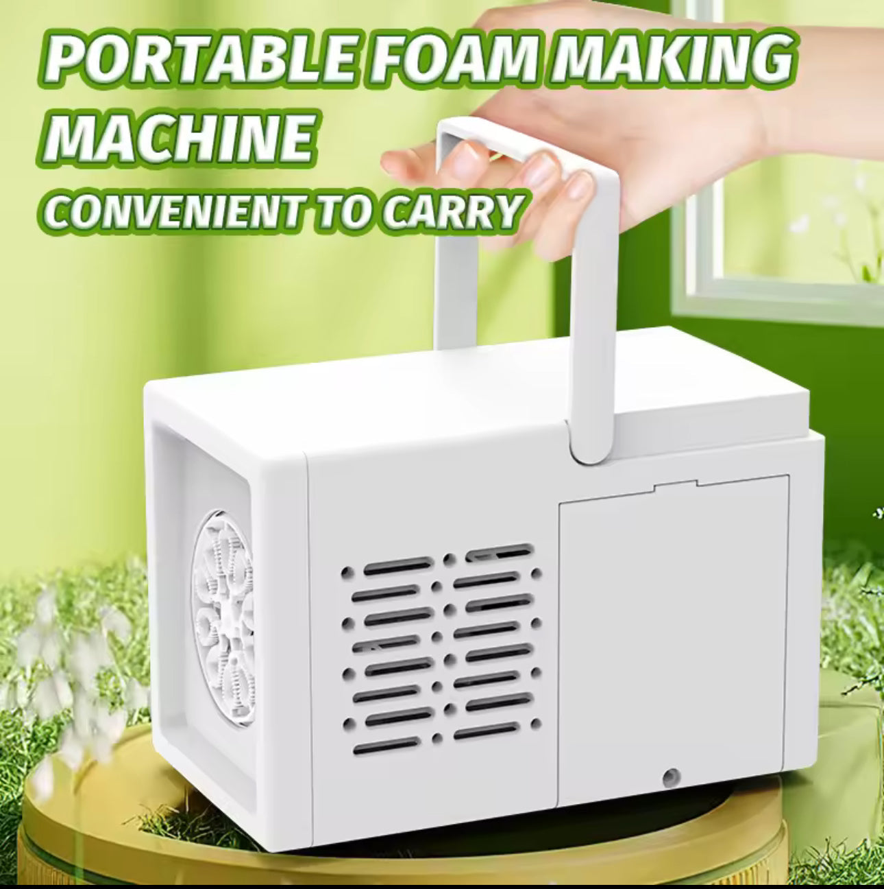 10 hole fully automatic bubble blowing handheld electric bubble machine toy outdoor birthday without battery and bubble water encalife