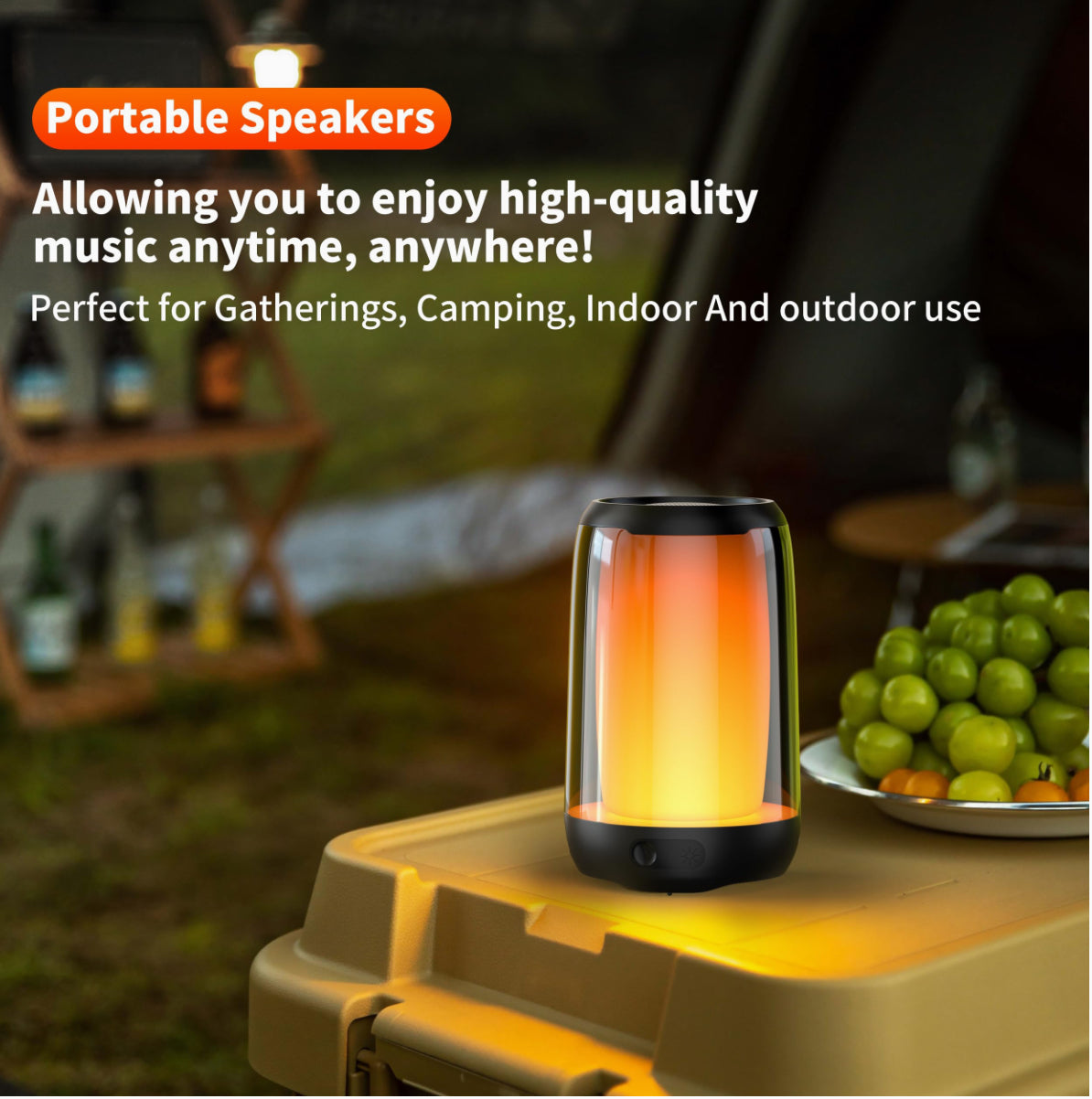 QERE Bluetooth Speaker with Hi-Res 5W Audio,Wireless HiFi Portable Speaker IPX5 Waterproof,Outdoor Multiple connection modes, encalife